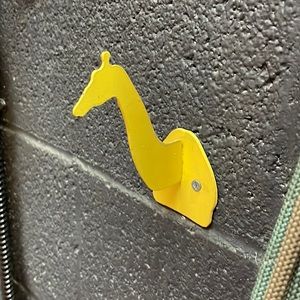 HANDMADE | Yellow Metal Giraffe Hook Kids Room Decor Wall Art